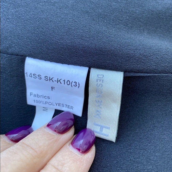 Structured Black Skirt NWOT Size M Elastic Waist Designer Dressy Formal - Picture 8 of 8